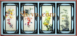 Tranh thêu tay tứ quý ‘Bộ tứ 136’