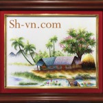 Tranh thêu tay “Quê hương Việt Nam”