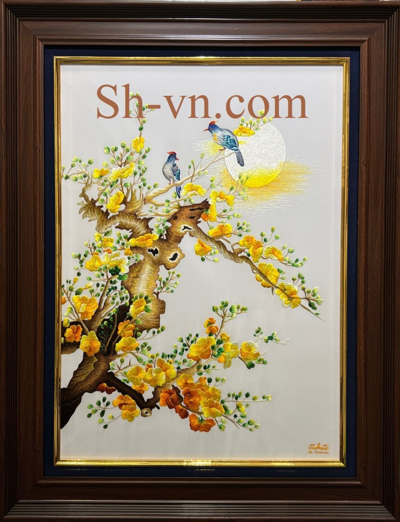 Apricot Blosoms Hand Embroidery "Pattern (55)" Apricot-blossoms-hand-embroidery (55)