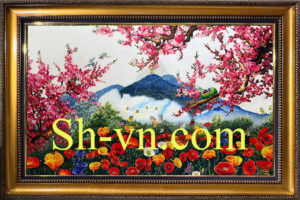 British Silk Hand Emberoidery "Embroidery pattern of eternal spring landscape" british-silk-hand-emberoidery (12)