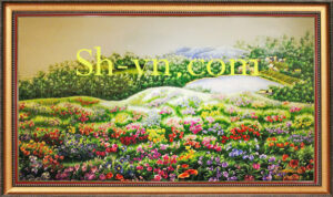 British Silk Hand Emberoidery "Morning garden landscape embroidery pattern" british-silk-hand-emberoidery (8)
