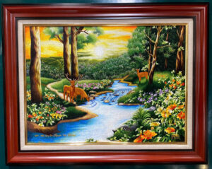 Canadian Silk Hand Emberoidery "Lyrical autumn stream landscape embroidery pattern" canadian-silk-hand-emberoidery (3)