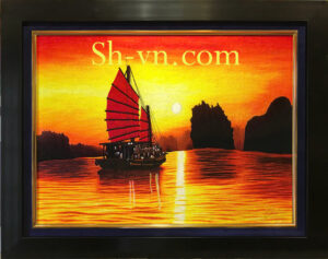 Top 10 Best Silk Hand Embroidery in Massachusetts "Embroidered landscape pattern of Ha Long Bay" top-10-best-silk-hand-emberoidery-in-massachusetts (3)