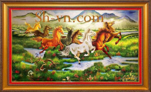 Top 10 Best Silk Hand Embroidery in New York (NYC) "Eight Horses Feng Shui Hand Embroidery Painting" top-10-best-silk-hand-emberoidery-in-new-york-nyc (2)