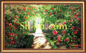 Vietnamese Silk Embroidery In Binh Duong "Dreamy rose garden landscape embroidery pattern" vietnamese-silk-embroidery-in-binh-duong (5)