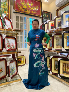 Hand Embroidery In New York NYC "Hand embroidered Ao Dai with lotus motifs" (3) hand-embroidery-in-new-york (3)