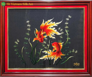 Embroidery Art In California 'Pair of carp' embroidery-art-in-california (6)