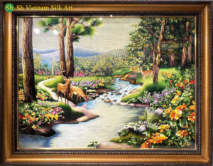 Silk Art In Washington DC 'Stream and deer' silk-art-in-washington-dc (13)