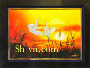 Silk Art In Massachusetts 'Pair of Cranes' silk-art-in-massachusetts (14)