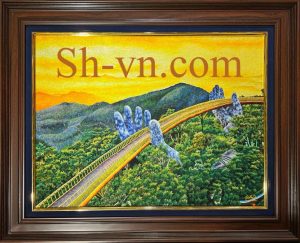 Embroidered Paintings in Vietnam 'The Golden Bridge in Ba Na Hill' embroidered-paintings-in-vietnam (7)
