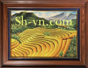 California Silk Embroidery Art 'Terraced fields' california-art-silk-embroidery-art (8)