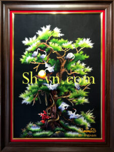 Embroidery Of Art Dallas (Texas) 'Pine tree and crane' embroidery-of-art-dallas-texas (2)